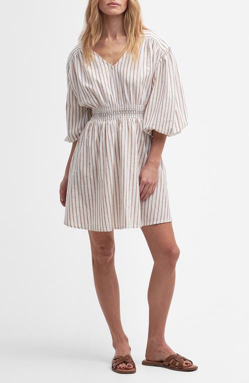 Barbour Ella Stripe Minidress White/Tannin at Nordstrom, Us