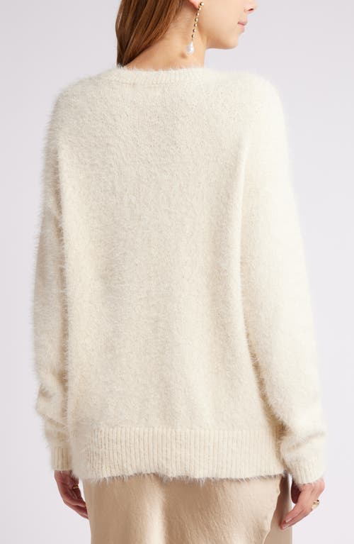 Open Edit Boyfriend Sweater In Ivory Dove