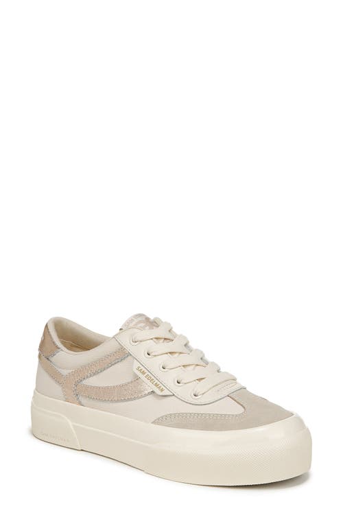 Shop Sam Edelman Simone Platform Sneaker In Ivory/lily White/gold Leaf