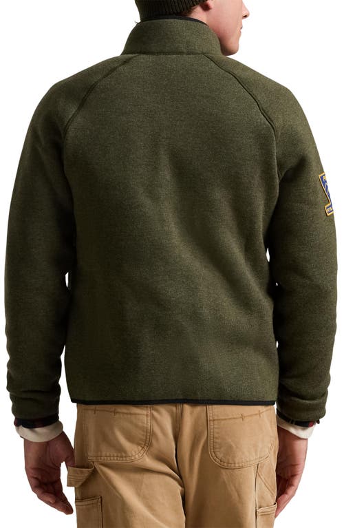 Shop Polo Ralph Lauren Bonded Fleece Jacket In Alpine Heather