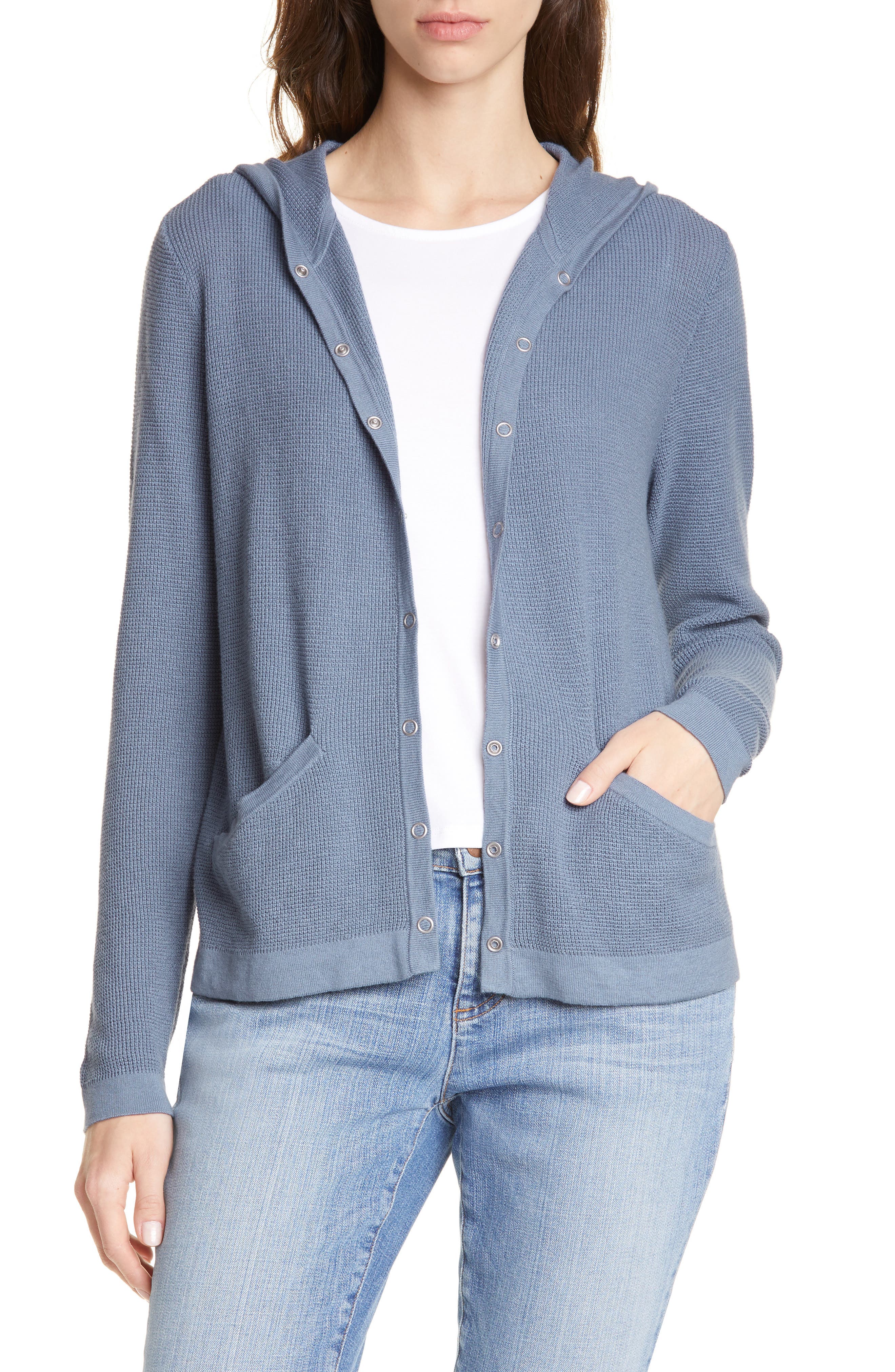 eileen fisher hooded cardigan