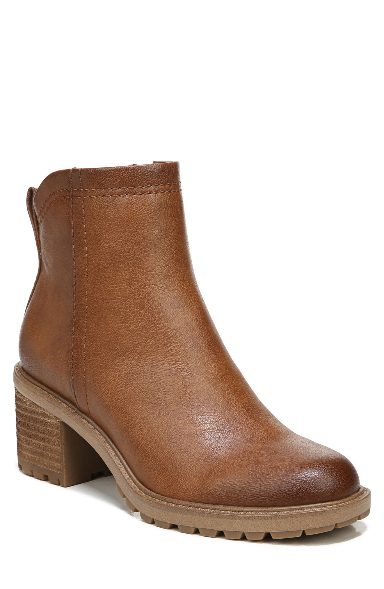 block heel brown booties