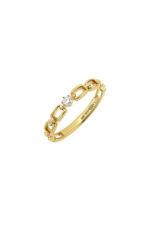 Bony Levy Varda Solitaire Diamond Link Ring 18K Yellow Gold at Nordstrom,