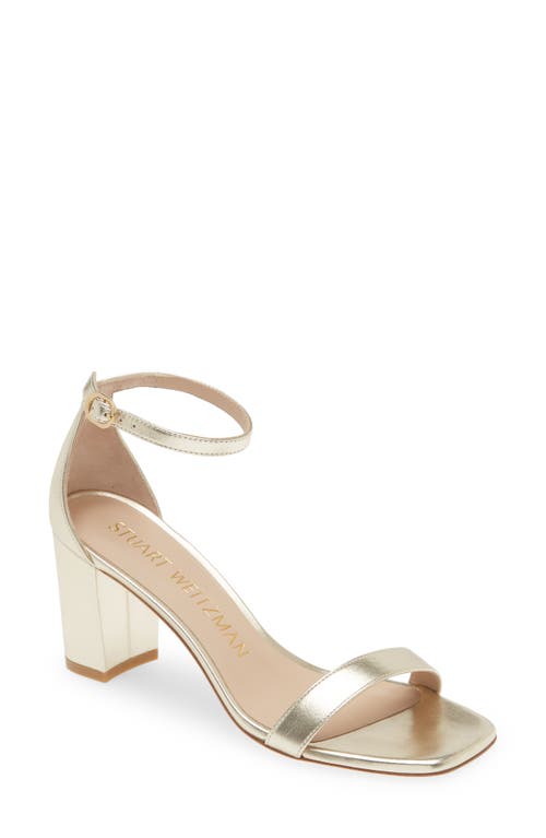 Stuart Weitzman Nudistcurve Block Heel Sandal Platino at Nordstrom,