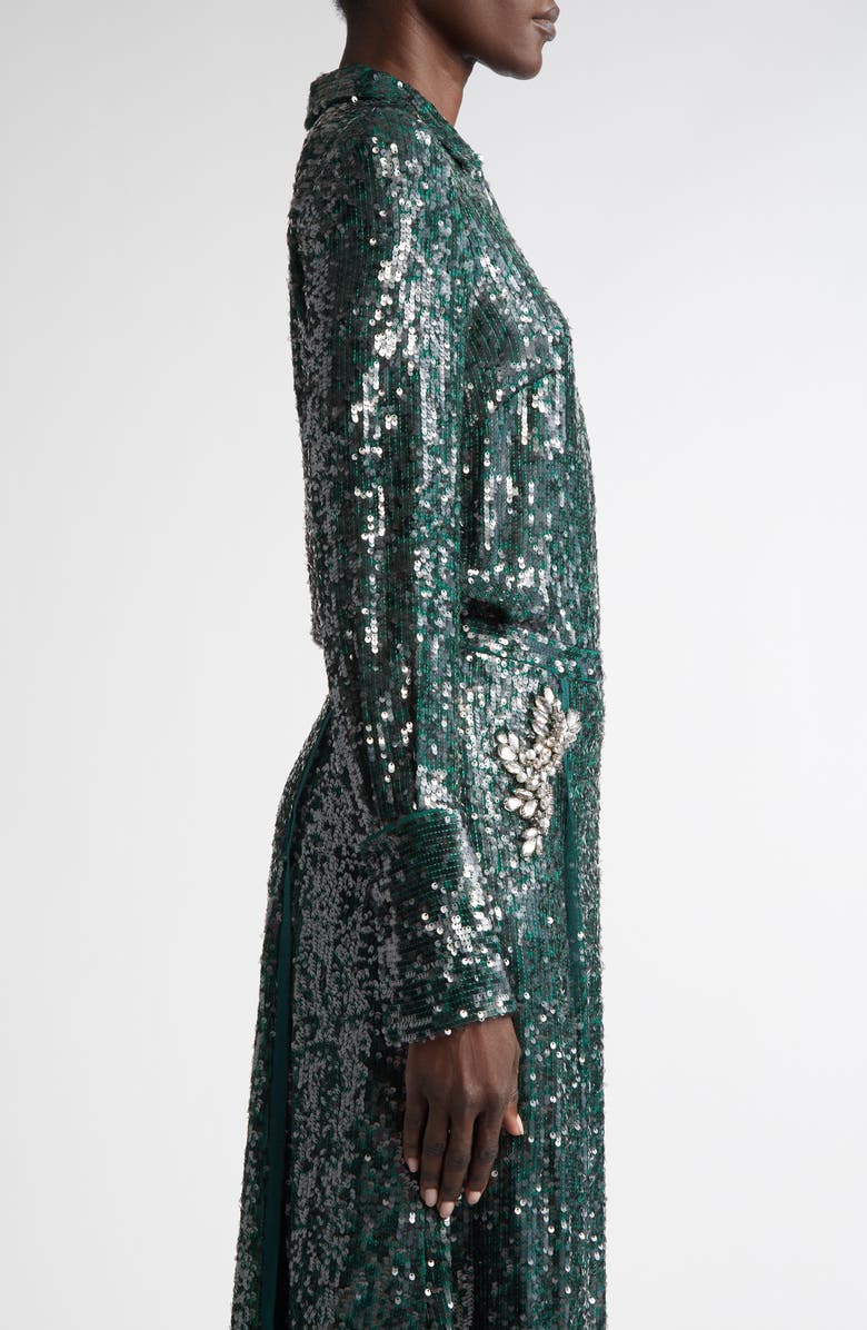Erdem Sequined Chiffon ButtonUp Shirt Nordstrom