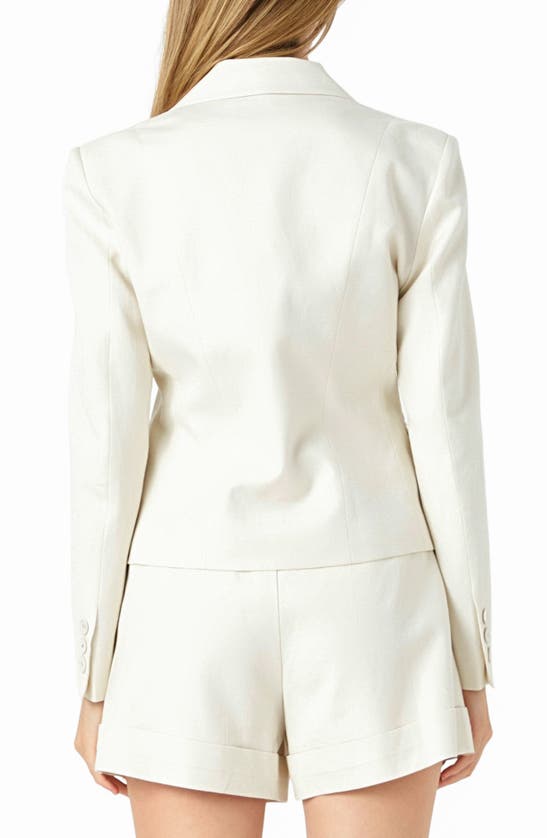 Endless Rose Tailored Linen Blend Blazer In Beige