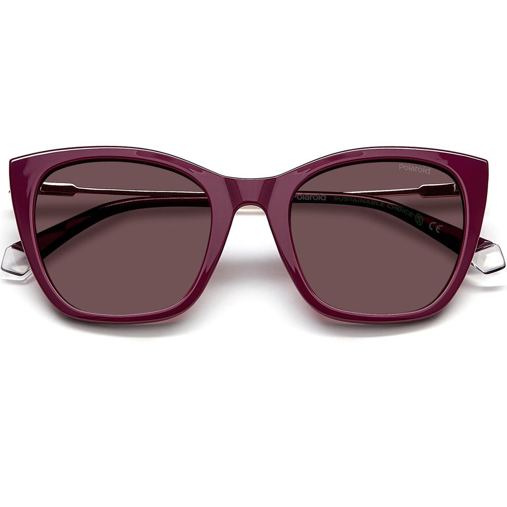Polaroid 52mm Polarized Cat Eye Sunglasses In Violet/violet Polarized
