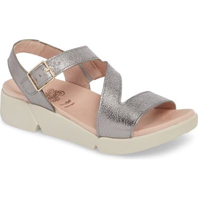 Wonders Platform Wedge Sandal, Grey
