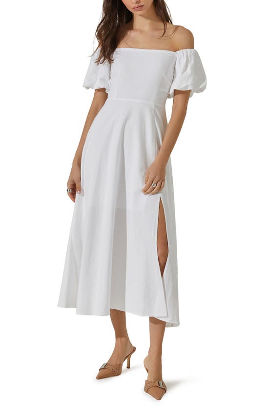 Astr Off The Shoulder A-line Dress In White