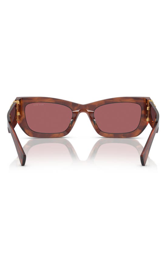 Miu Miu Logo Rectangle Acetate Sunglasses In Violet