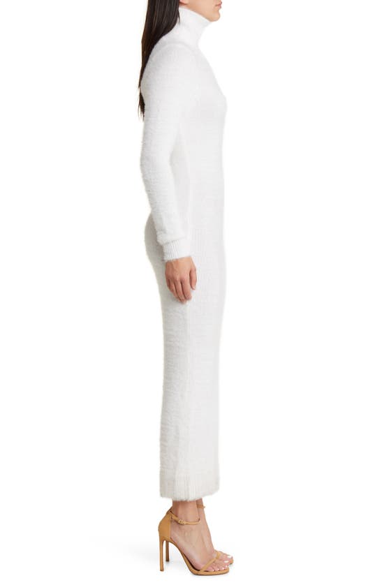 Bardot Lavinia Brushed Long Sleeve Turtleneck Sweater Dress In Ivory