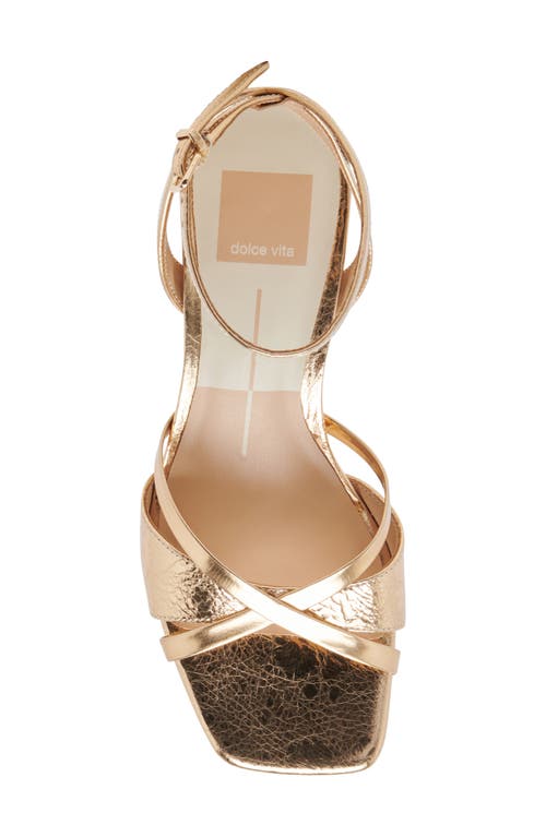 Shop Dolce Vita Blakly Ankle Strap Sandal In Gold Distressed Leather