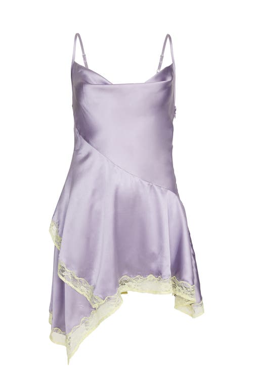 Shop Nasty Gal Lace Trim Satin Minidress In Lilac