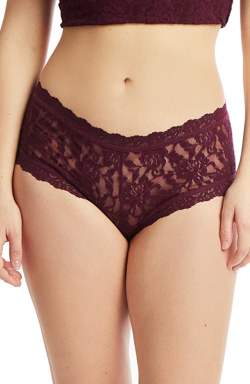 Shop Hanky Panky Signature Lace Boyshorts In Dried Cherry