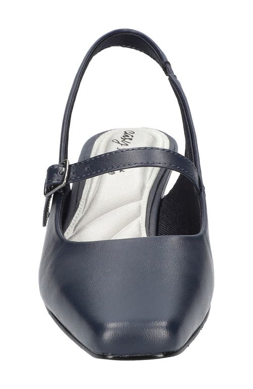 Easy Street Women's Cameo Square Toe Slingback Pumps In Navy