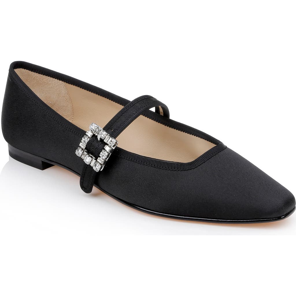 Badgley Mischka Collection Brystol Mary Jane Flat In Black Crepe