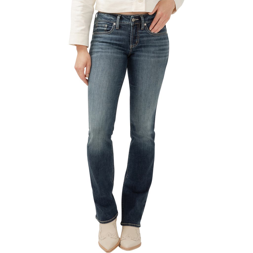 Shop Silver Jeans Co. Britt Curvy Fit Low Rise Slim Bootcut Jeans In Indigo