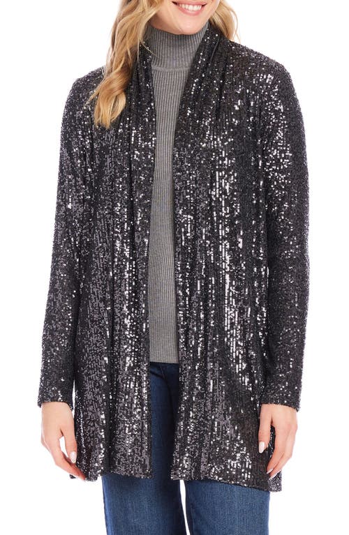Karen Kane Sequin Jacket In Black Sequin In Smoke