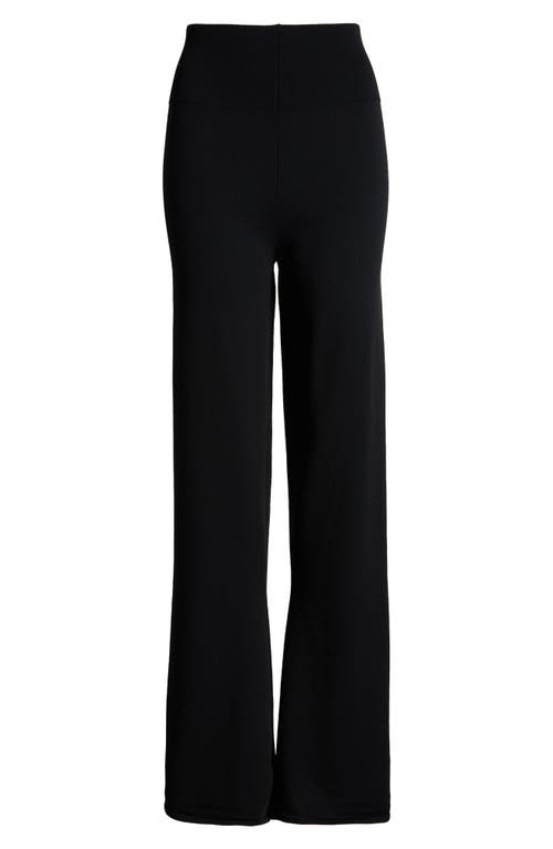 Shop Nike Chill High Waist Knit Flare Leggings In Black/black