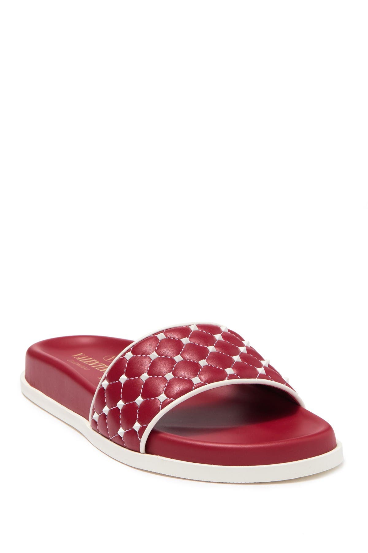 valentino garavani rockstud quilted leather slides