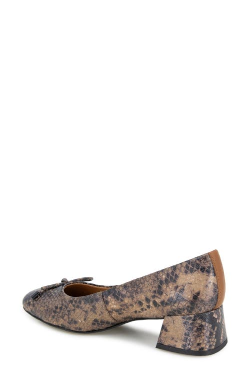 Gentle Souls By Kenneth Cole Lancine Pump In Brown Snake Leather