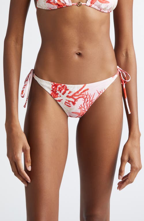 Versace Trésor De La Mer String Bikini Bottoms In 5pb50-dusty Rose Coral Bone