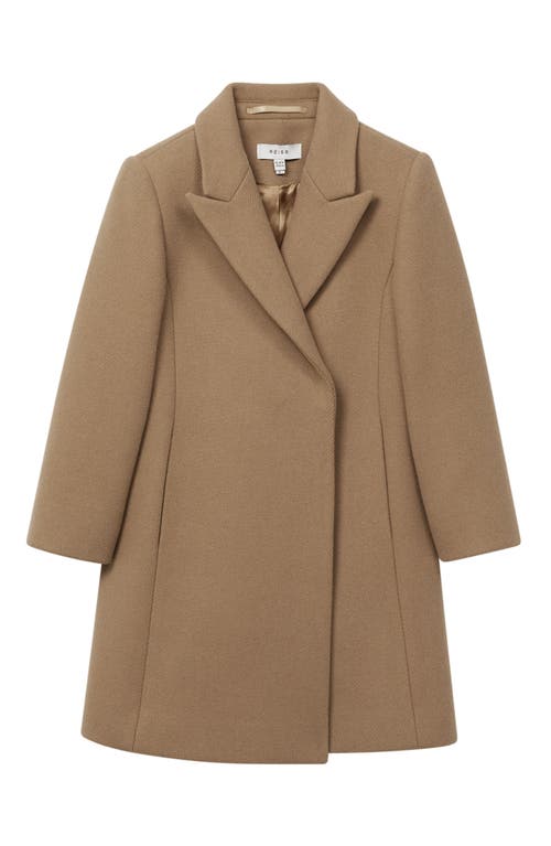 Reiss Harlow - Camel Harlow Teen Mid Length Wool Blend Coat In Camel