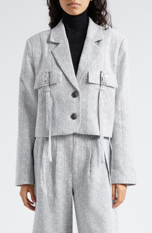 GESTUZ Coellegz Crop Blazer Organic Blacknwhite Structure at Nordstrom, Us