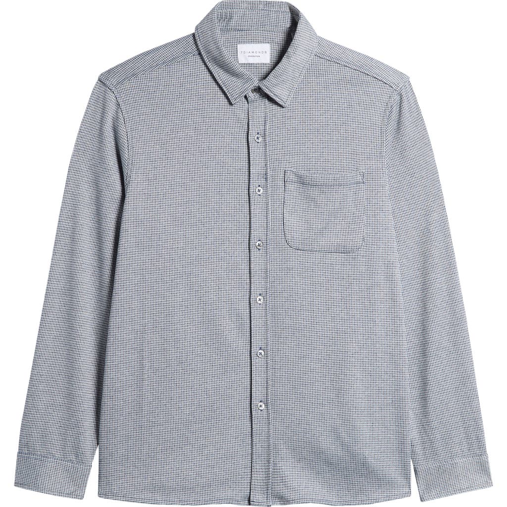 7 Diamonds Generation Knit Button-up Shirt In Blue