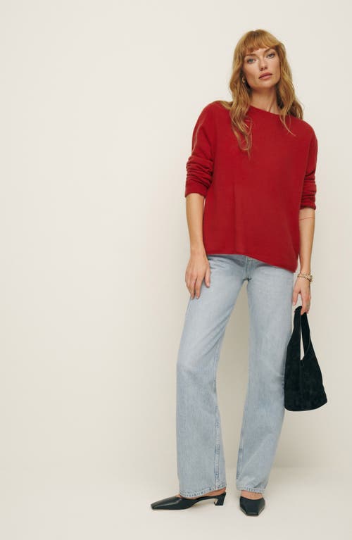 Reformation Cashmere Boyfriend Sweater In Sundried Tomato