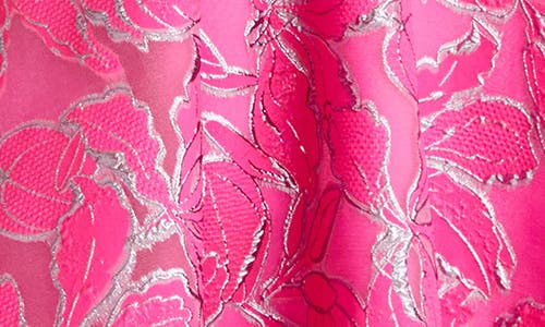 ml Monique Lhuillier Amelia Strapless Metallic Brocade Gown In Azalea Pink