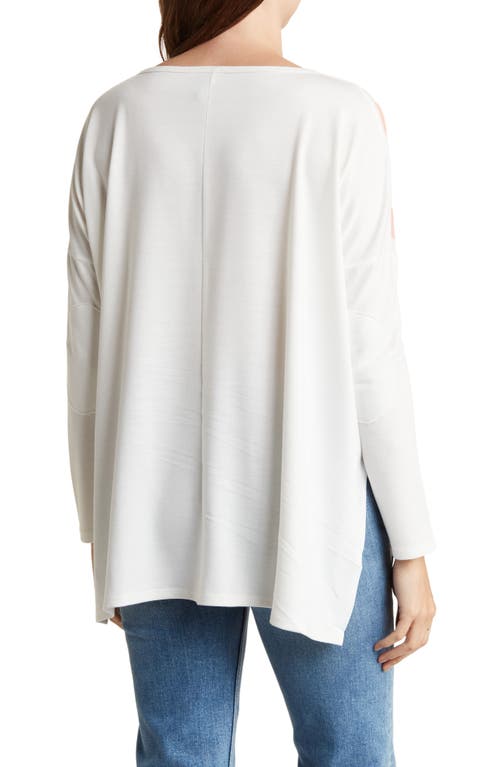 Shop Go Couture Dolman Sleeve Knit Top In Ivory/beetroot Purple
