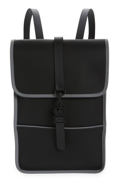 Rains Mini Reflective Waterproof Backpack in Black Reflective