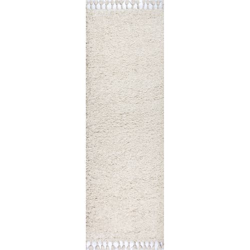 Shop Jonathan Y Mercer Shag Plush Tassel Area Rug In White