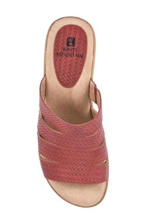 Shop White Mountain Footwear White Mountain Valora Wedge Sandal In Red/woven