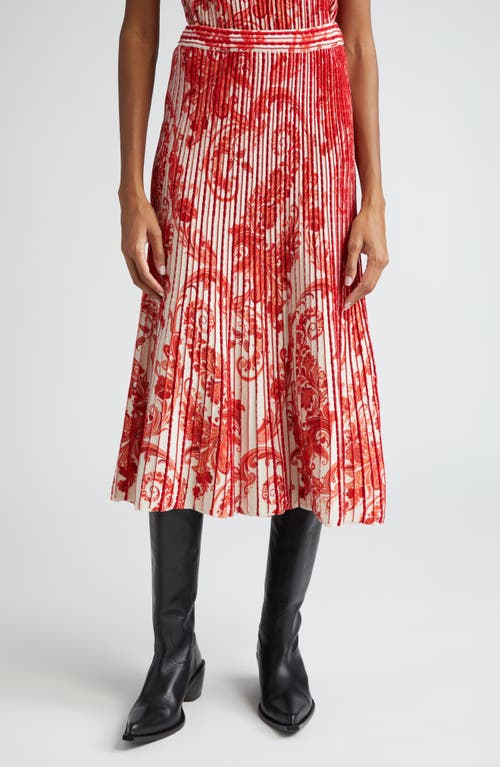 Shop Etro Print Midi Skirt In Red