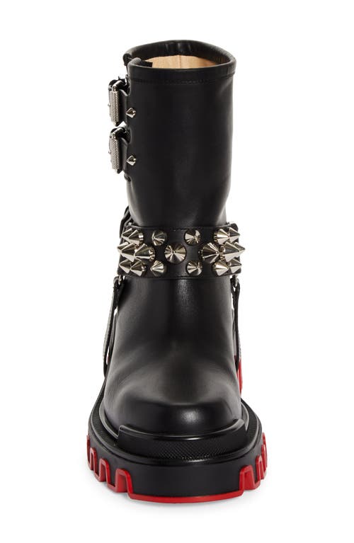 Shop Christian Louboutin Dune Biker Bootie In Black/lin Black