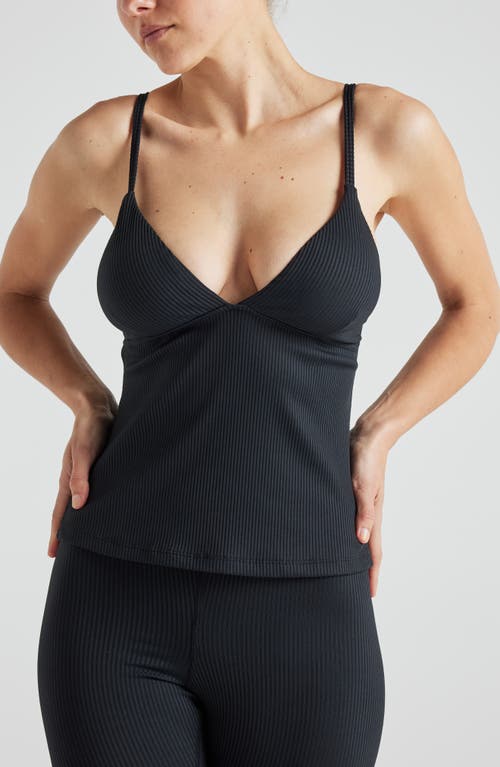 Shop Losano Renew Rib Tank In Black