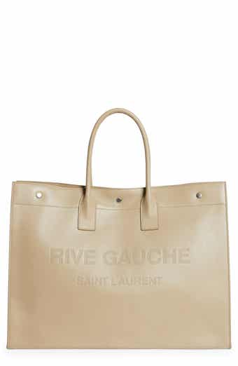 Yves Saint Laurent YSL Brown Rive Gauche Noe Canvas Tote Bag Beige Dark  brown Leather Cloth Pony-style calfskin Cloth ref.224311 - Joli Closet