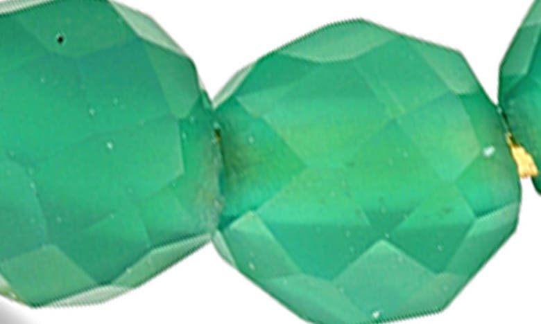 Delmar Faceted Hoop Earrings In Green Onyx
