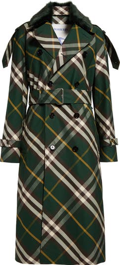 Burberry collegiate stripe 2025 cotton gabardine trench coat