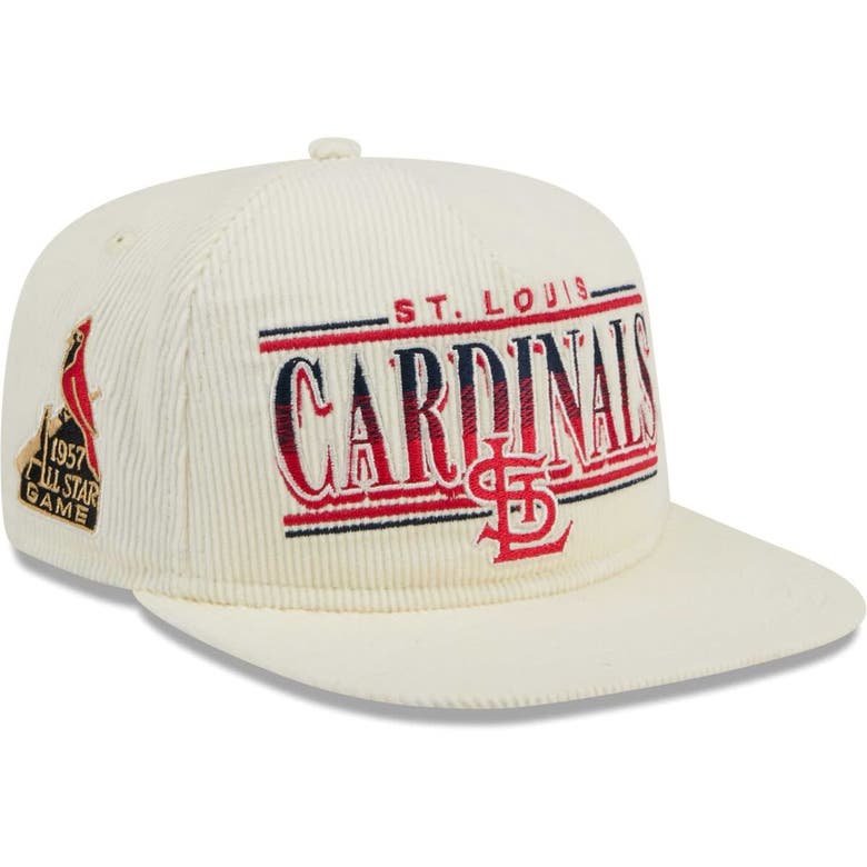 Shop New Era Cream St. Louis Cardinals Throwback Bar Golfer Corduroy Snapback Hat