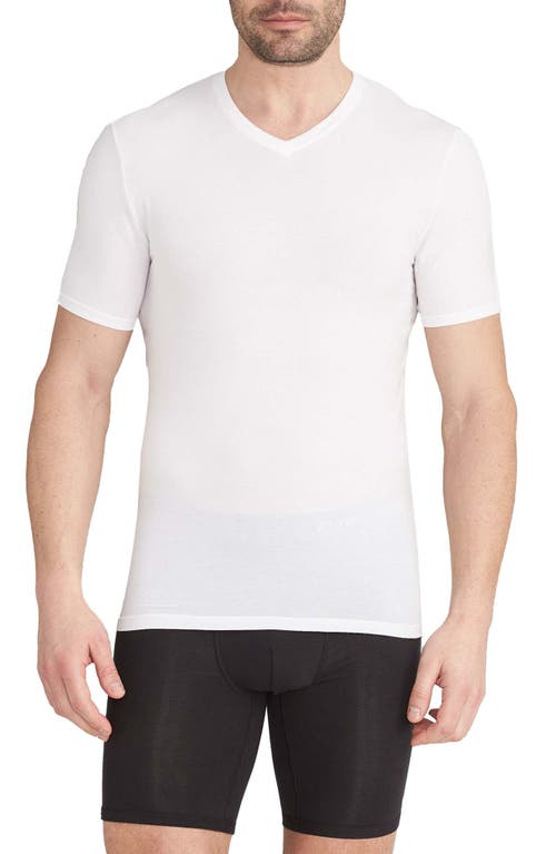 2-Pack Second Skin Slim Fit High V-Neck Undershirts in White