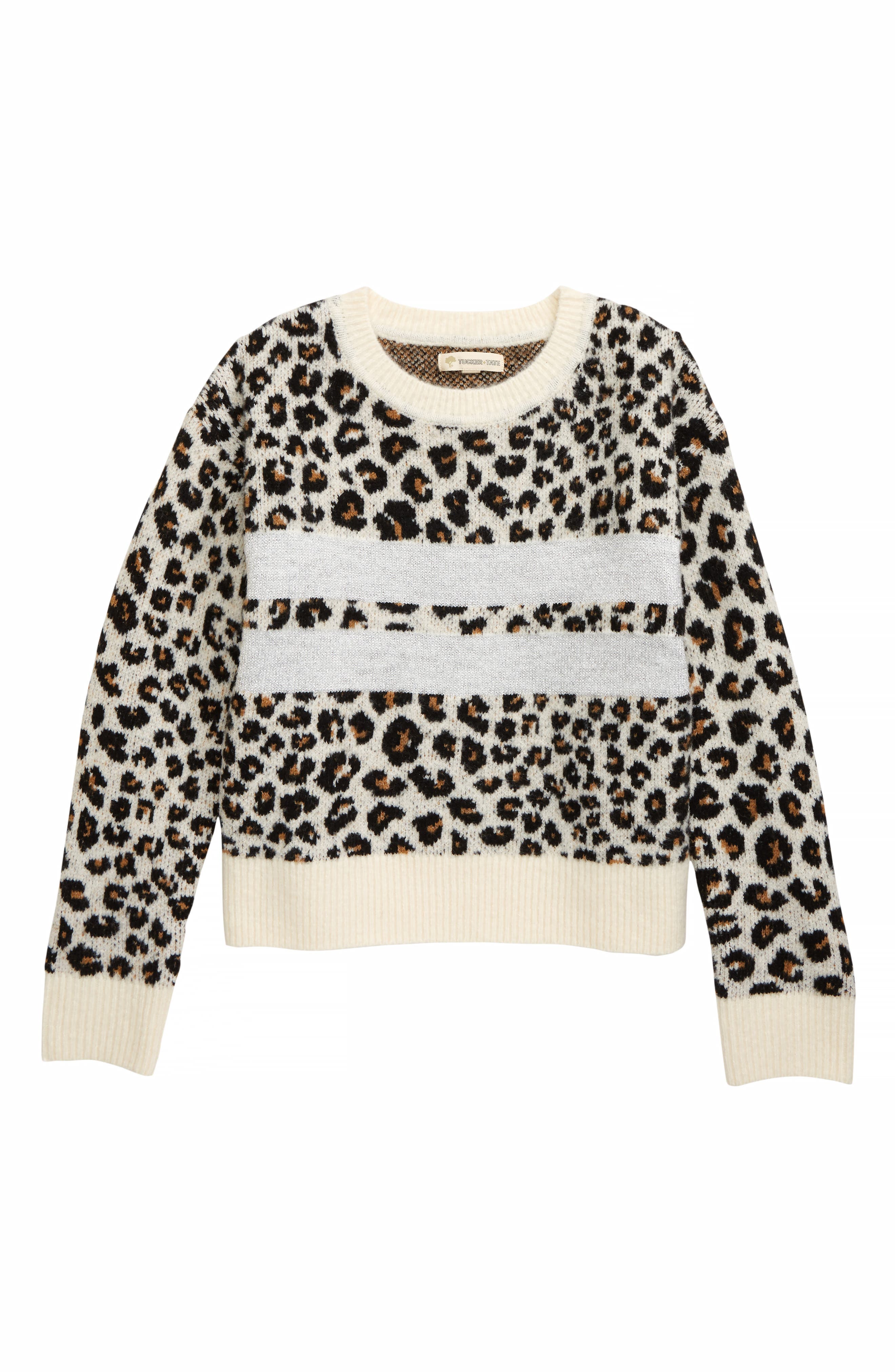 Sparkle Stripe Leopard Spot Sweater TUCKER + TATE