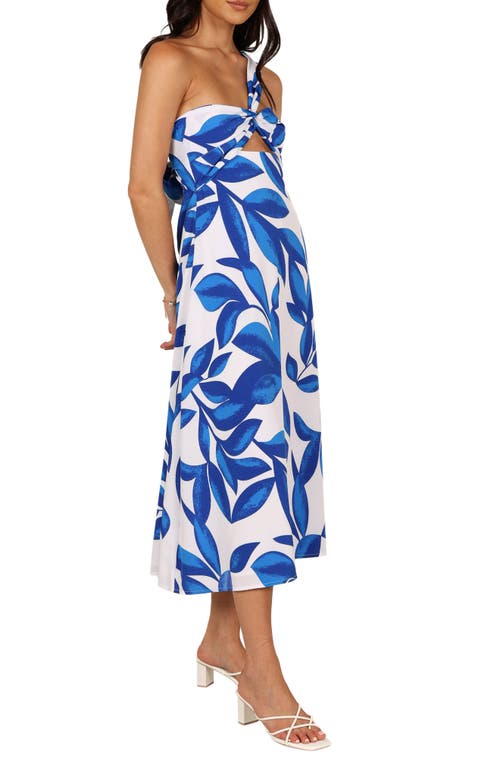 Petal And Pup Petal & Pup Freddie Cutout One-shoulder Midi Dress In Blue