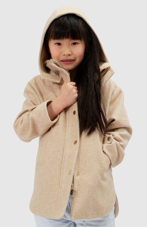 Belle & Bloom When I Grow Up Detachable Hooded Coat In Pale Oat