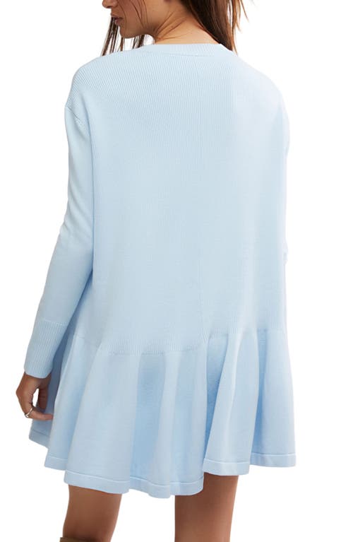 Shop Free People Time On My Side Ruffle Rib Sweater Dress In Ice Water