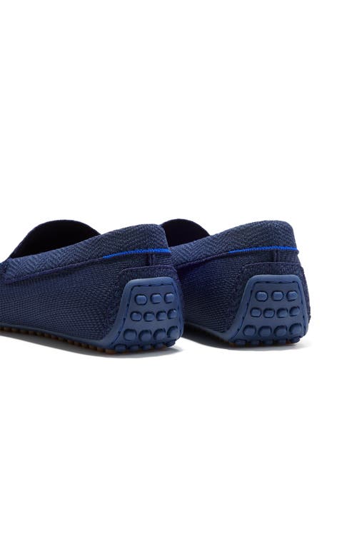 Shop Rothys Rothy's The Driving Loafer In Navy Herringbone