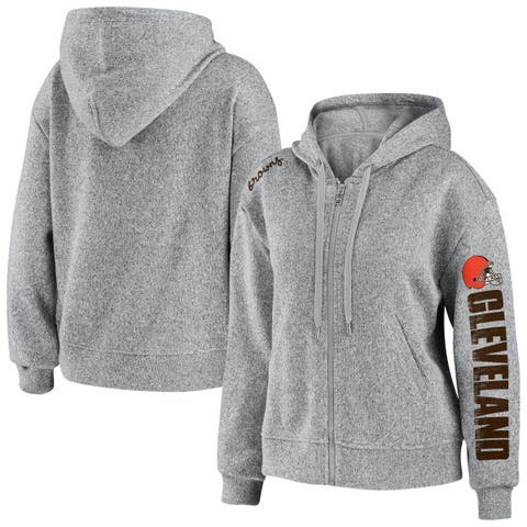 New England Patriots WEAR by Erin Andrews Women's Plus Size Full-Zip Hoodie  - Heather Gray