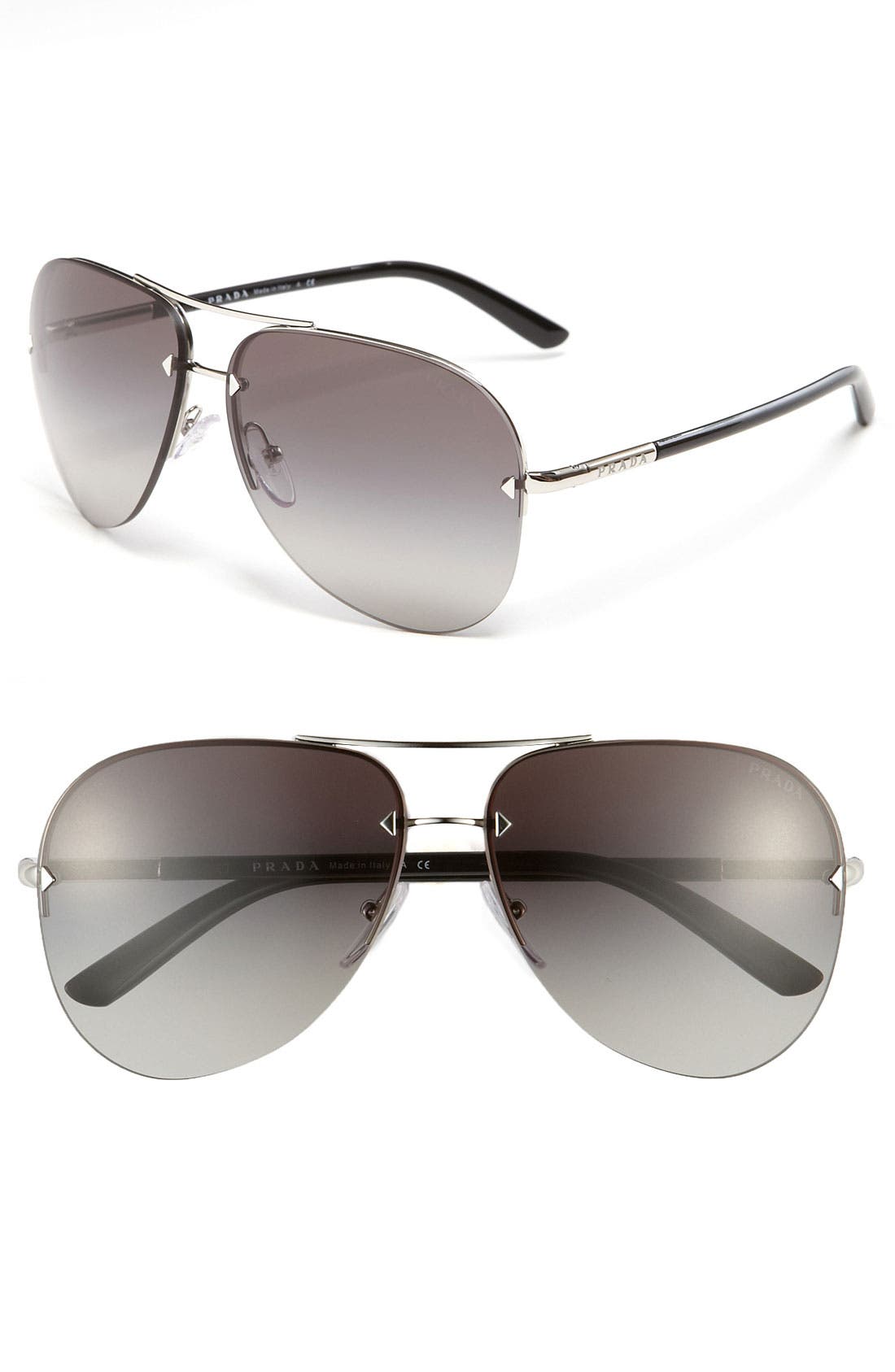 prada black aviator sunglasses
